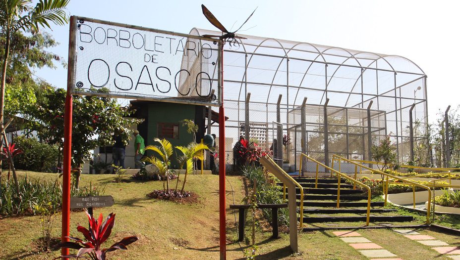 Foto que ilustra matéria sobre  parque em Osasco mostra o borboletário da cidade, que fica dentro do Parque Ecológico Ana Luiza Moura Freitas.