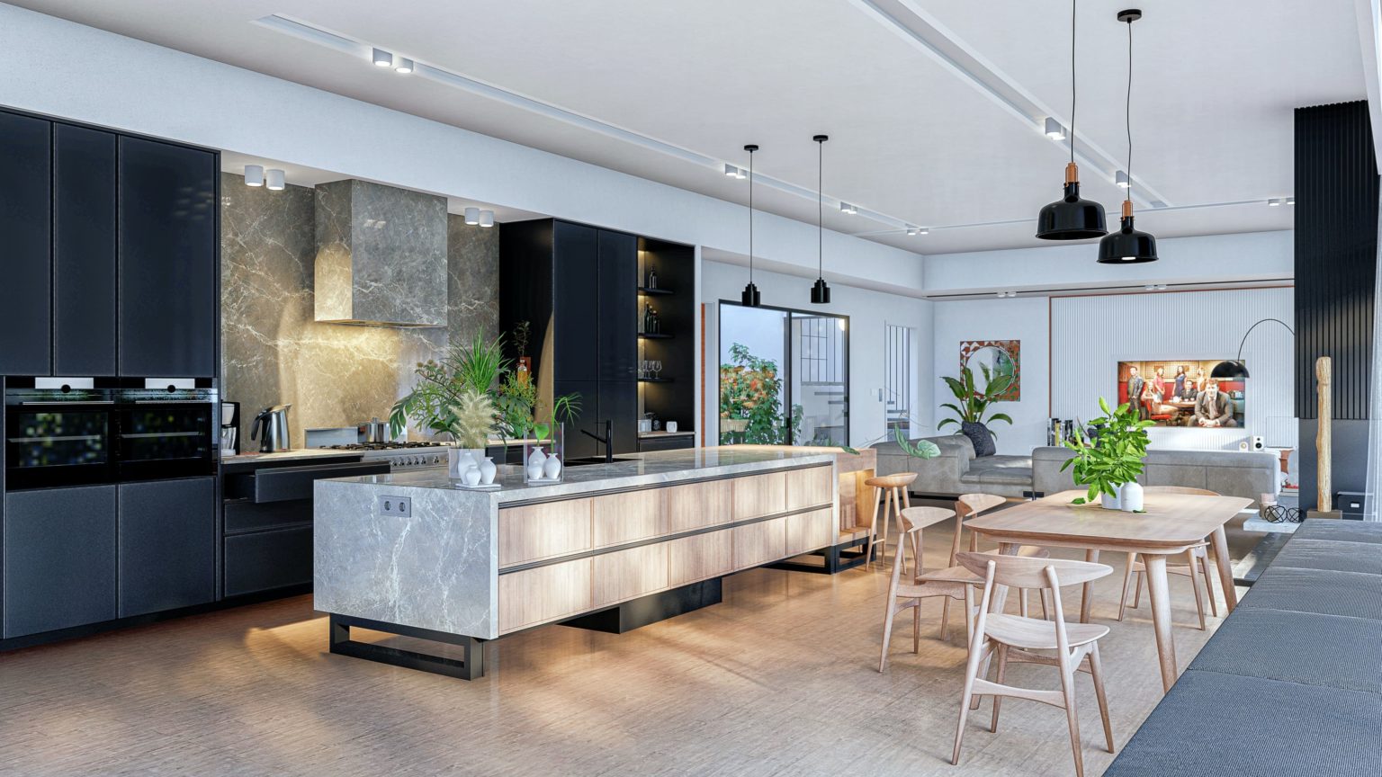 Cozinha integrada com área gourmet: +5 inspirações incríveis