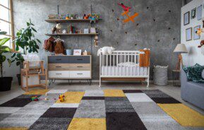 Quarto de bebê moderno. Imagem disponível em Getty Images.