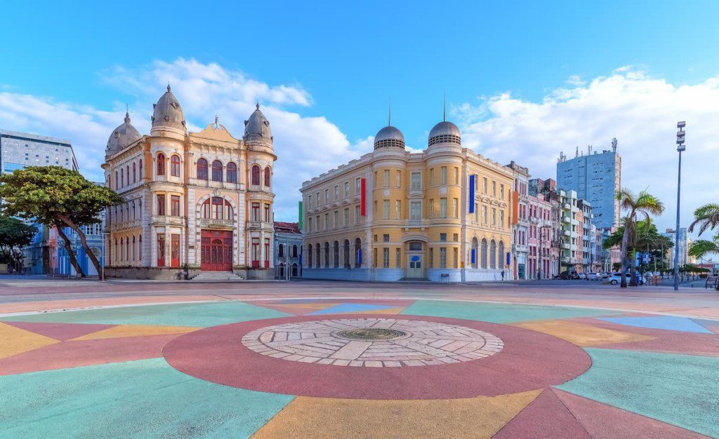 Praça Marco Zero, em Recife.