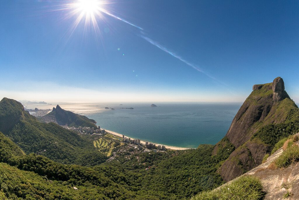 Imagem da Pedra Bonita,  noRio de Janeiro. 