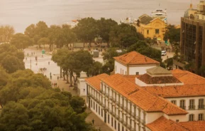 Vista aérea da Praça XV, no Rio de Janeiro.