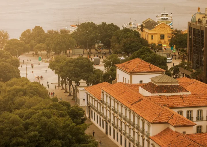 Vista aérea da Praça XV, no Rio de Janeiro.