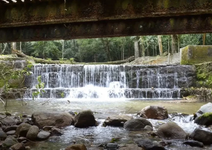 Foto que ilustra matéria sobre o que fazer em Nova Iguaçu mostra uma pequena cachoeira do Parque Natural Municipal da cidade (Foto: Alziro Xavier | Prefeitura de Nova Iguaçu)