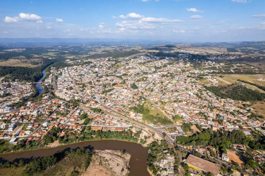 Imagem da vista aérea de Brumadinho, em Minas Gerais
