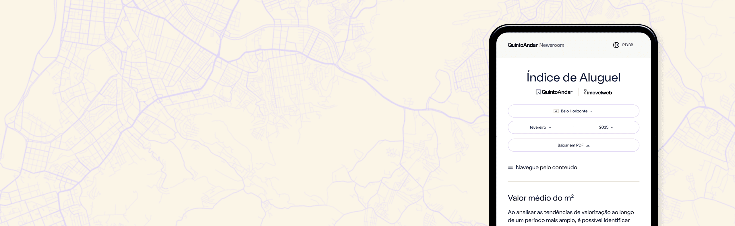 O Índice de Aluguel mais preciso do mercado: repaginado e acessível na palma da sua mão.